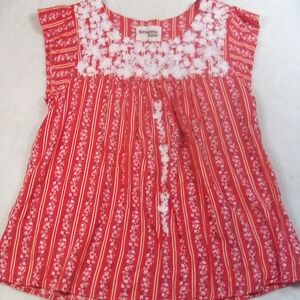 Savanna Jane Red and White Floral Blouse